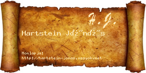 Hartstein Jónás névjegykártya